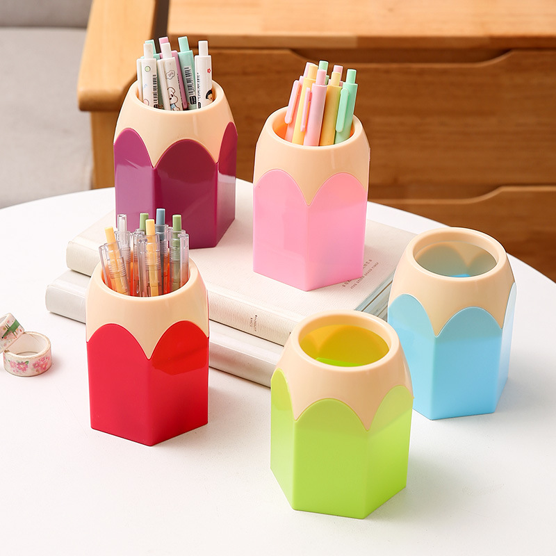 Кросс-бордерные эксклюзивные подставки для ручек с цветными блоками, хранение канцелярских принадлежностей для студентов, большой объем