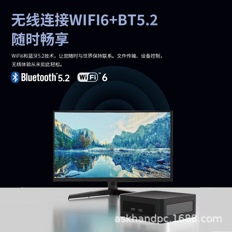 Zhiben Mini Pc Amd Ryzen R5-5600H Mini High-End Gaming Pc for Lol, Office, Home Use, 8K