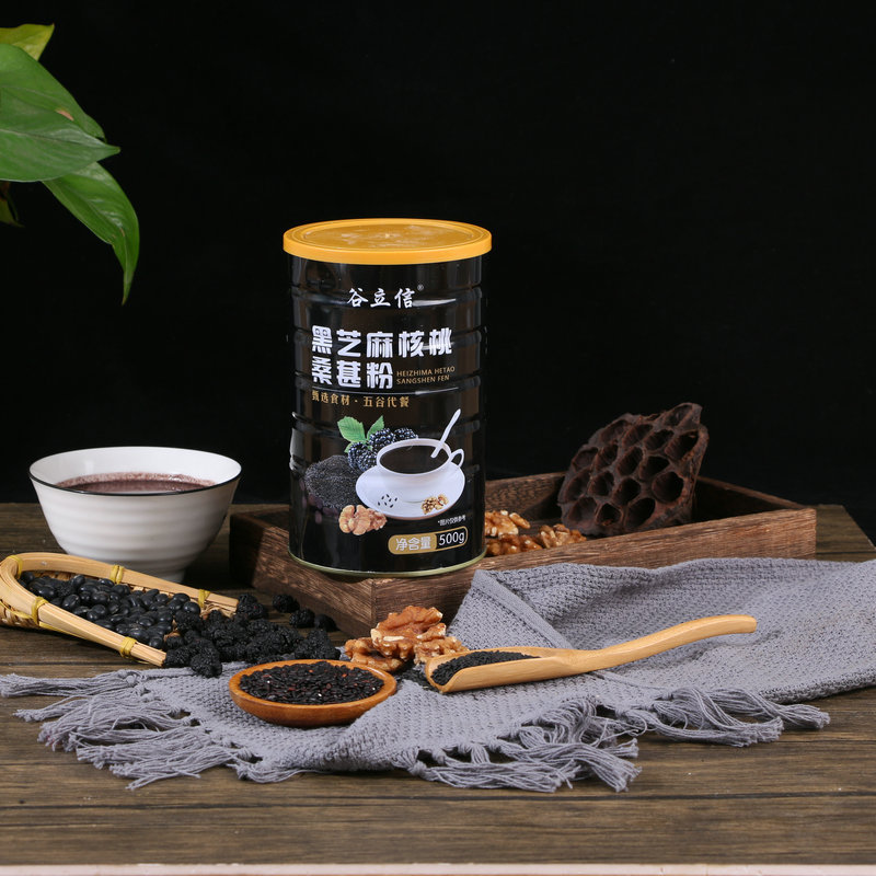 500g Valley Lixin black sesame walnut Mulberry powder grain breakfast mixed Mulberry powder with freight forwarding wholesale