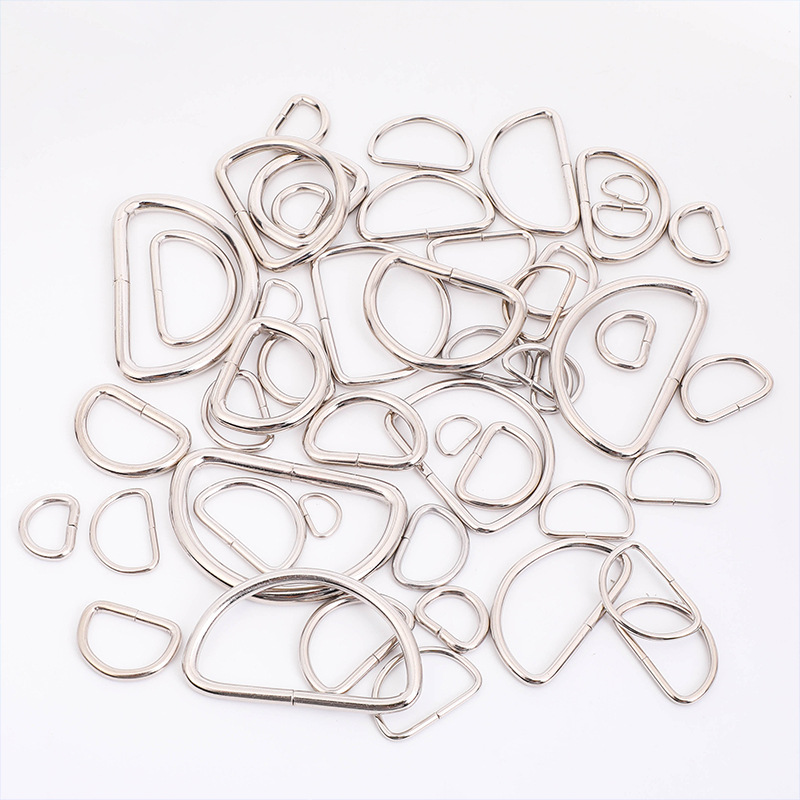 in stock supply metal D-shaped buckle multi-specification semi-circular D-ring D-shaped buckle thickened key D-shaped hardware luggage accessories