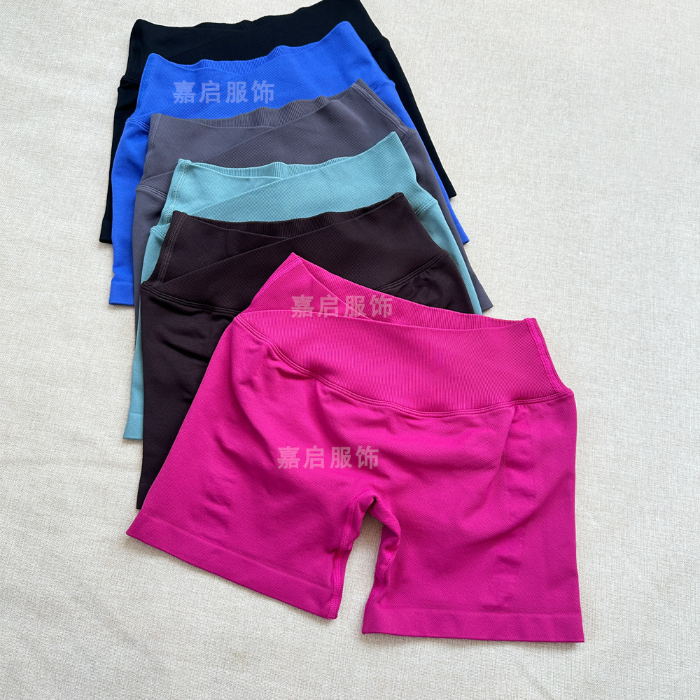 Dfyne Новые шорты с перекрестной талией, женские йога-фитнес шорты с эффектом подъема бедер, низкая талия, бесшовные