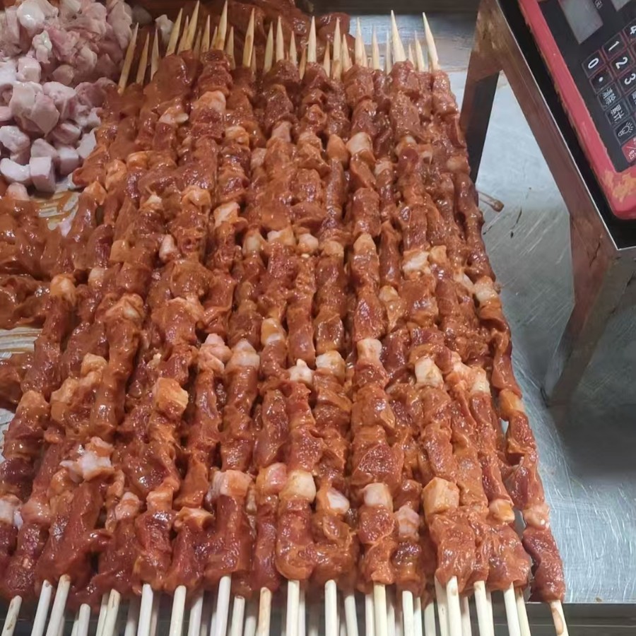 Интернет-знаменитость 1.0м большие мясные шашлыки полуфабрикаты утиных шашлыков ингредиенты для барбекю уличная закуска мясные шашлыки фабрика 120 шашлыков