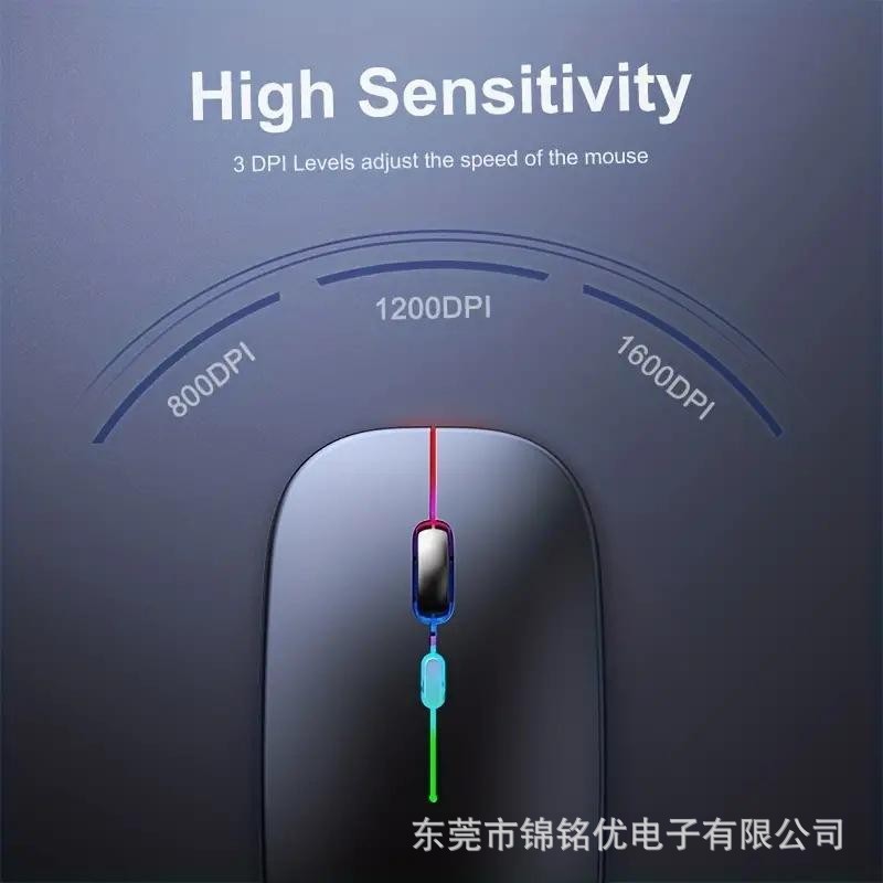 Cross-border wholesale luminous office bluetooth mute wireless mouse gift gaming computer laptop charging mouse
