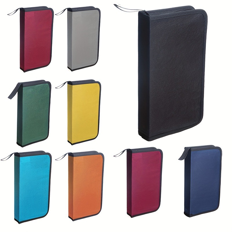 In-Stock Cd Case 80-Piece Oxford Cloth Cd Box Car Cd Storage Box Thickened Inner Pages Disc Case Cross-Border