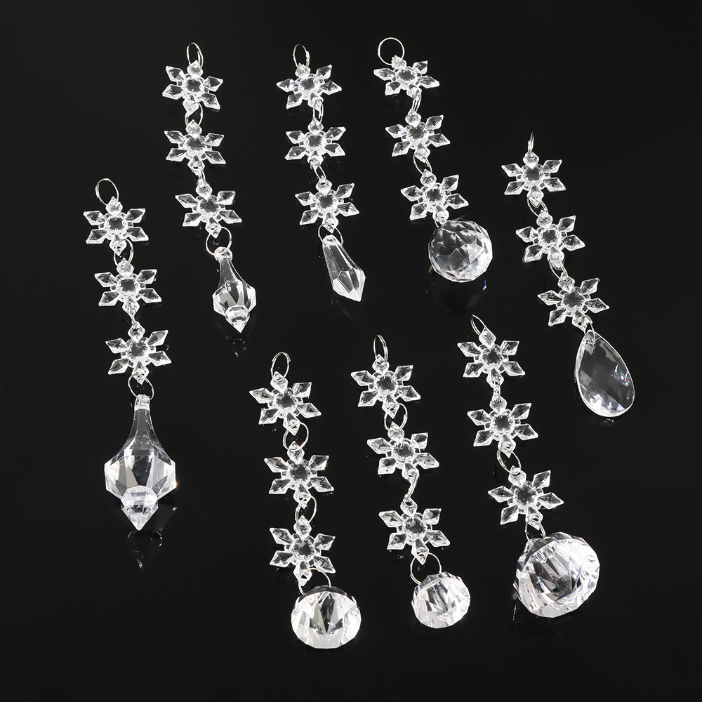 Christmas Bead Curtain Hanging Curtain Decorative Creative Acrylic Snowflake Pendant Christmas Tree Pendant Ice Strip Simulation Snowflake