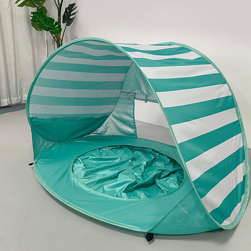 Baby Striped Beach Sun Protection Tent Outdoor Quick Open Children Toy Beach Tent Amazon Wholesale in stock