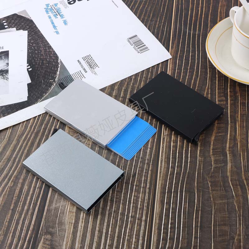 Spot Rfid Card Box Credit Card Membership Card Automatically Pops up Anti-Theft and Anti-Magnetic Creative Metal Card Box Custom Wholesale