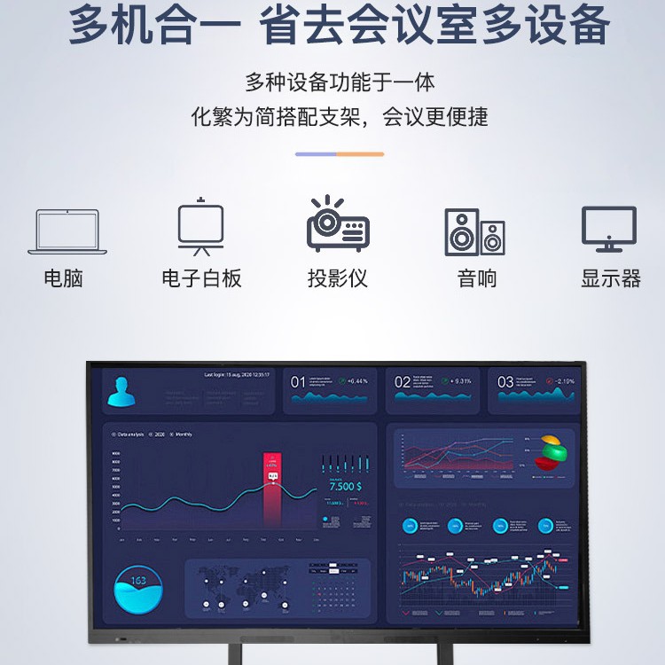 55/ 65inch Multimedia Electronic White Board Conference Tablet Smart Teaching Touch All-In-One Machine Factory Direct Sales