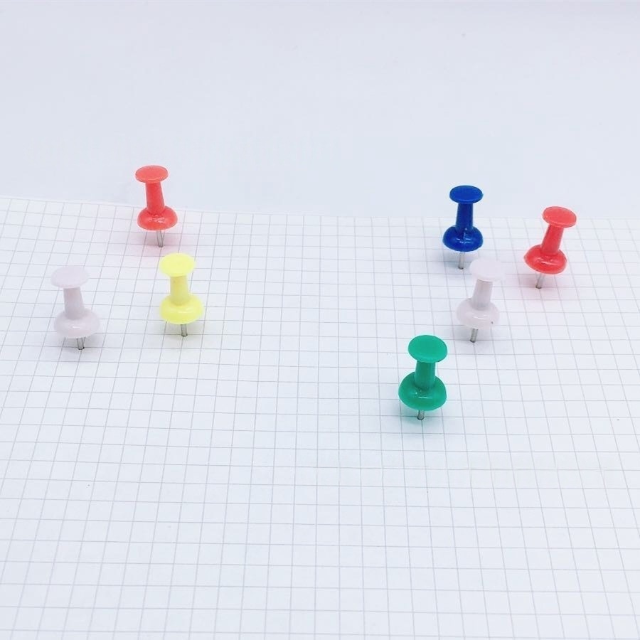 Factory Direct Sales Colorfulful Plastic I-Shaped Nails Push Pins Office Cork Fixed 8mm Needle Length I-Shaped Nails