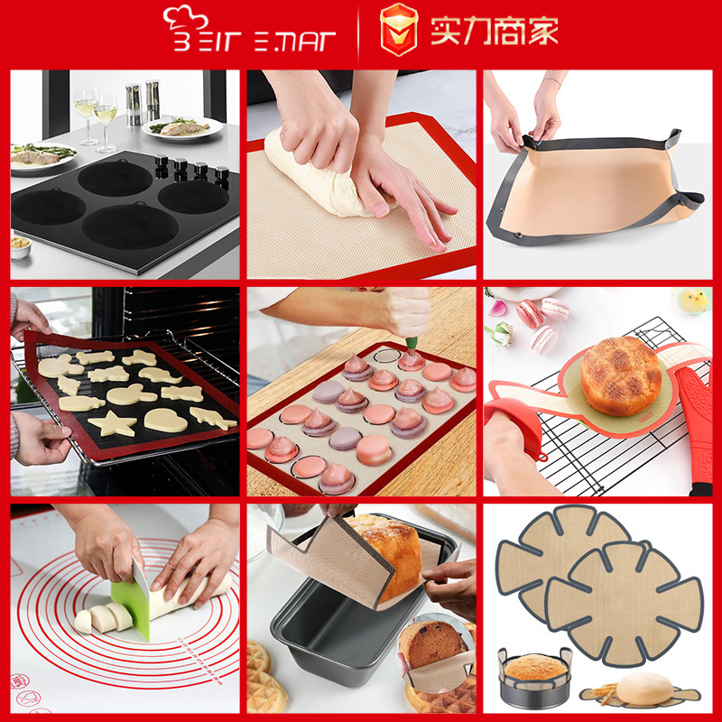 Amazon Hot Sale suit Silicone Baking Pad Platinum Silicone Pad Thickened Oven Pad High Temperature Resistant Food Grade Baking Pad