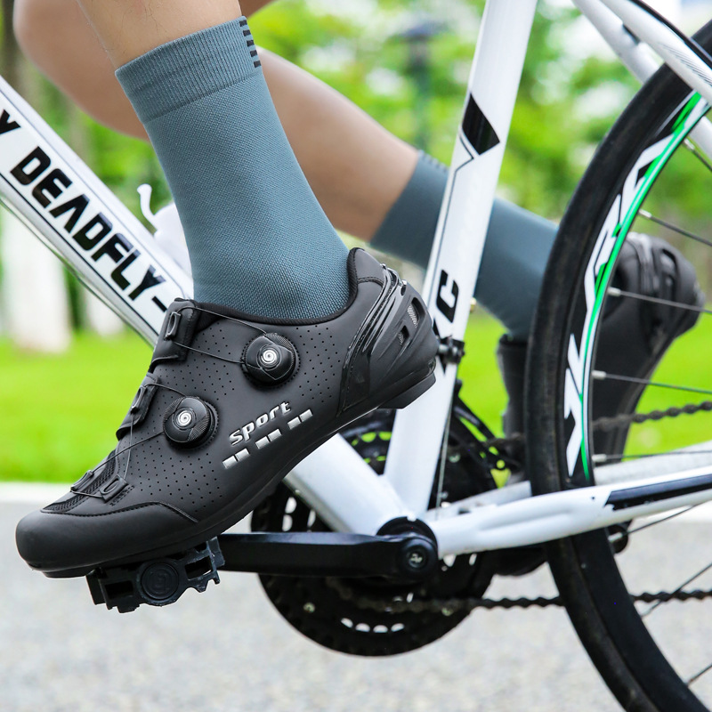 Cross-Border New Road Bike Lock Shoes Men's Outdoor Cycling Shoes Hard-Soled Lock-Free Breathable Cycling Shoes Mountain Bike Shoes