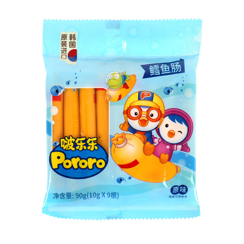 South Korea Lele Pororo Cod Sausage Baolu Fish Snack Pouch Ham Sausage Baolu Sauve Fish Sausage