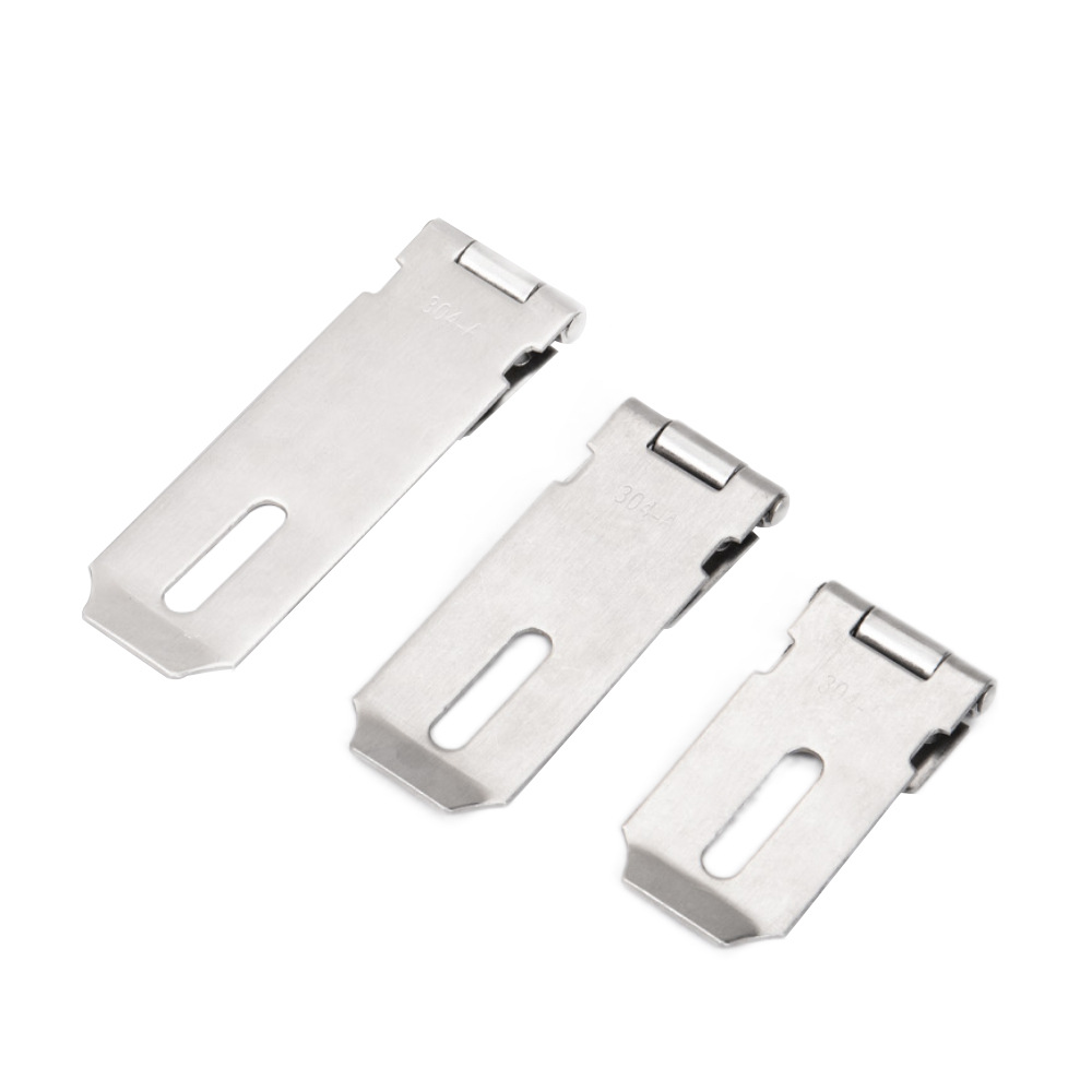 Stainless Steel Surface-Mounted Lock Plate Bedroom Drawer Door Old-Style Anti-Theft Door Lock Buckle Fixed Thickened Folding Lock Buckle