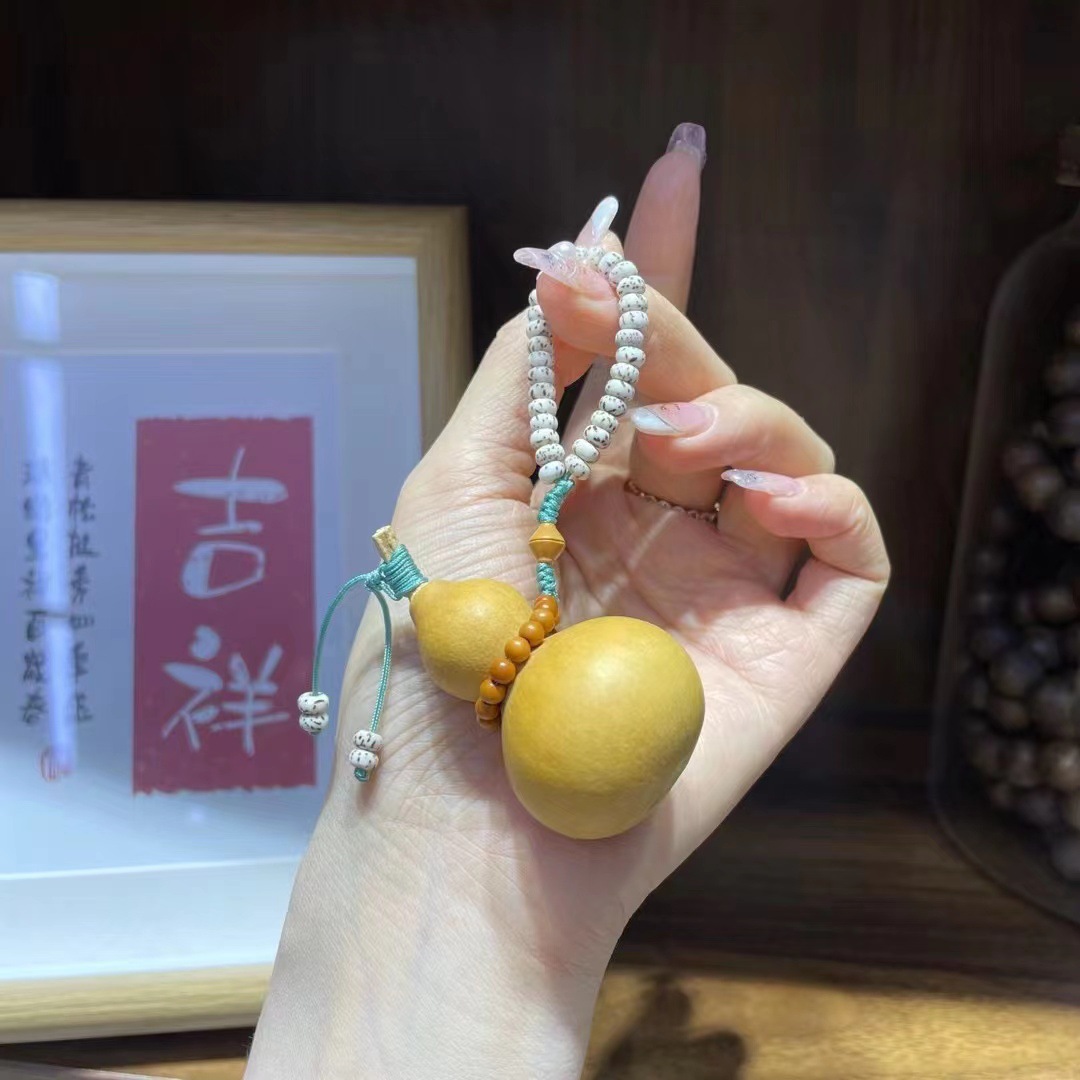 Wholesale natural gourd handle with olive core star moon bodhi (gourd size random)