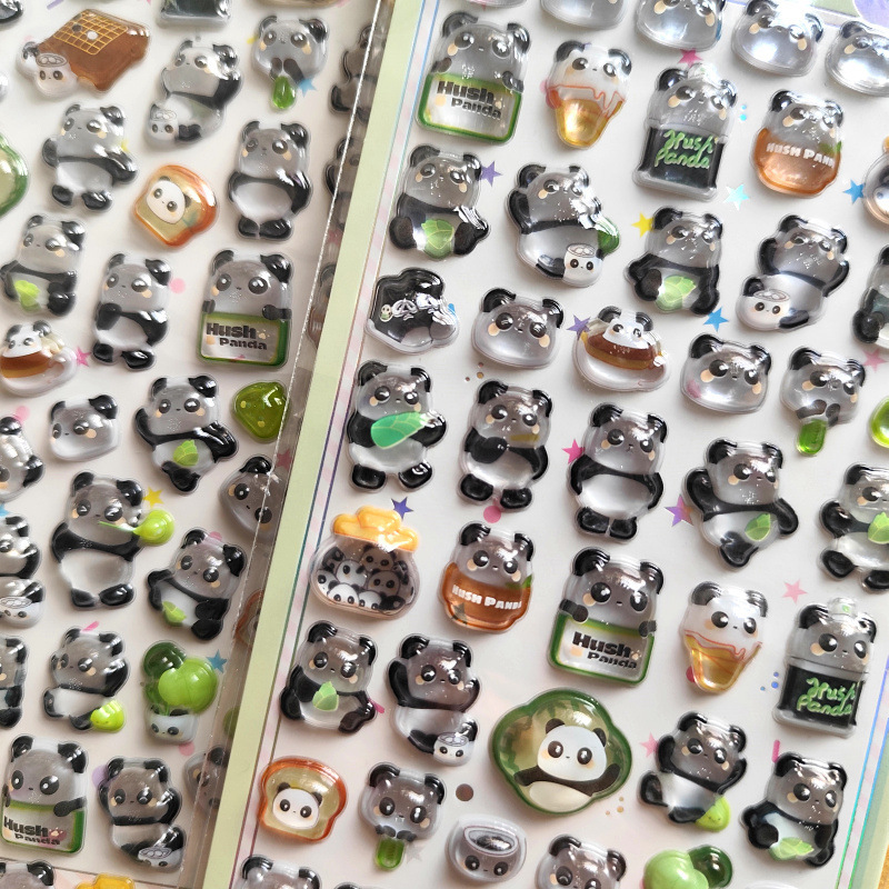 Наклейки Panda Baby 3D с рельефом, милые мультяшные наклейки для детей, декоративные наклейки для DIY на чехол телефона