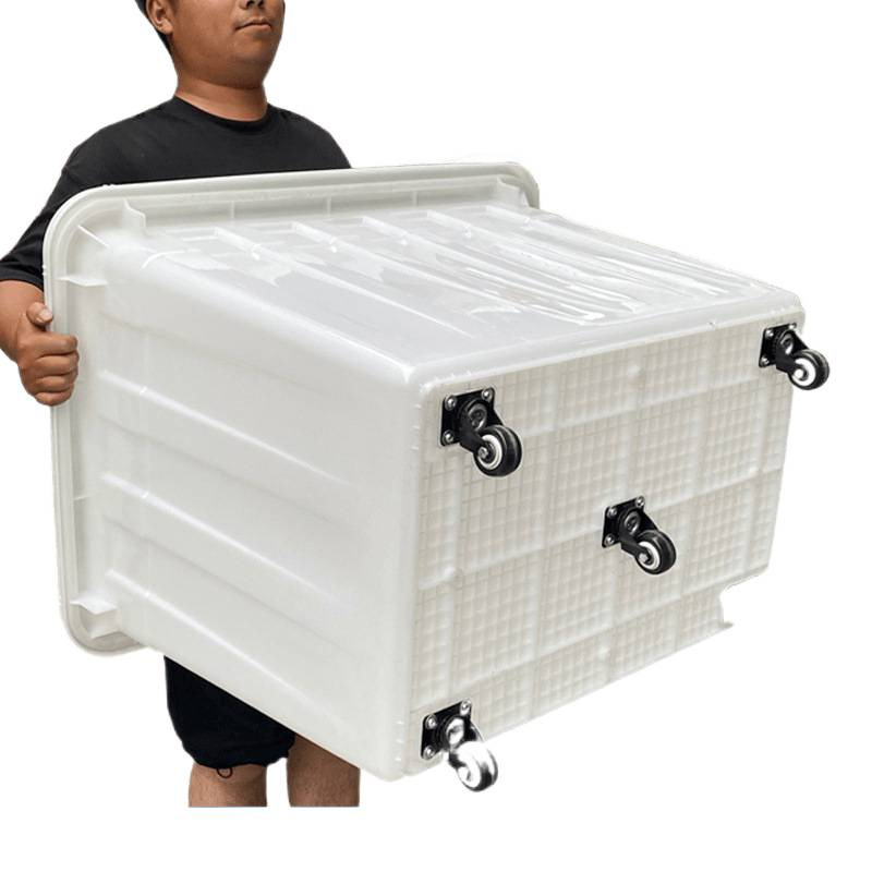 Wheeled Turnover Box Clothing Garment Factory Thickeneded Plastic Box Large Covered Kindergarten Storage Box Express Delivery Basket
