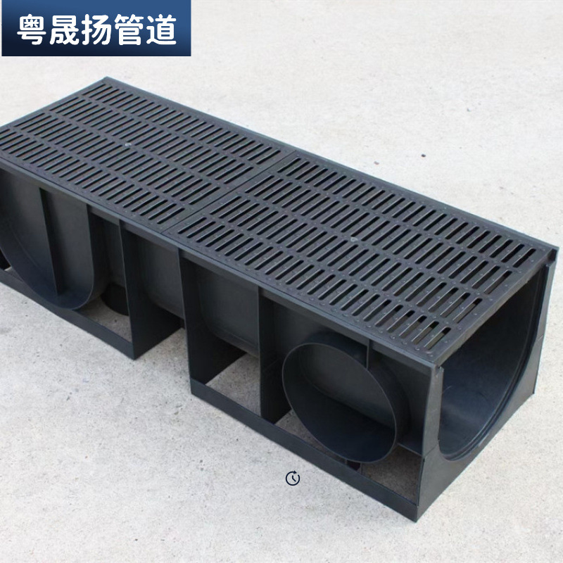 Дренажный канал HDPE, готовый пластиковый дренажный канал U-образной формы для сада