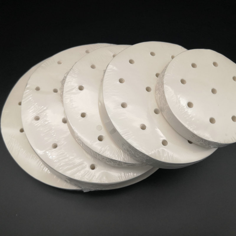 Steamer Paper Thickened Baking Paper Household Wrap Base Paper Wrap Pad Paper Round Silicone Oil Paper with Holes 500/Pack