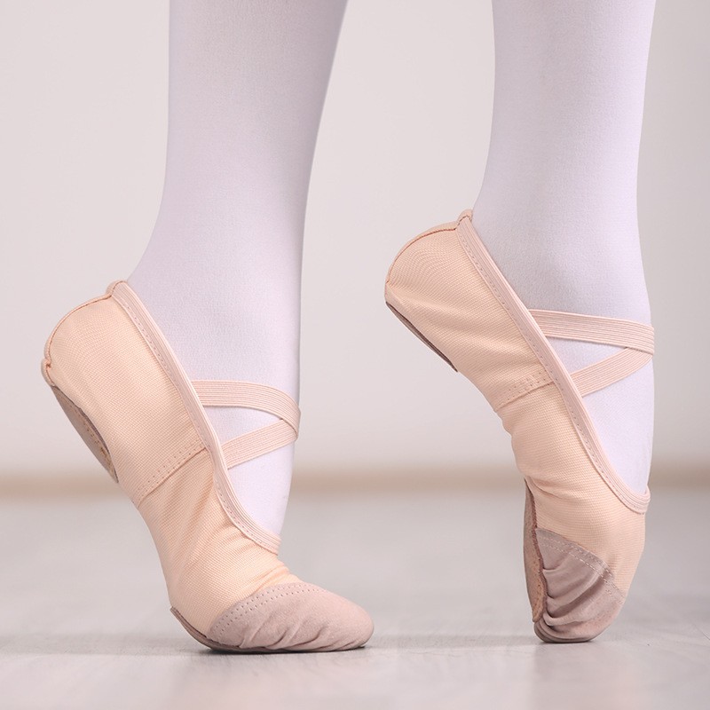Children's Dancing Shoes No Straps Leather Toe Girls Dancing Shoes Practice Shoes Adult Children's Girls' Yoga Shoes Ballet