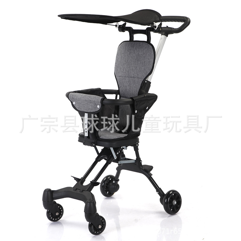 Children's Baby Walking Artifact Lightweight Baby Trolley One-Button Folding Baby Walking Portable High Landscape Two-Way Pocket Car