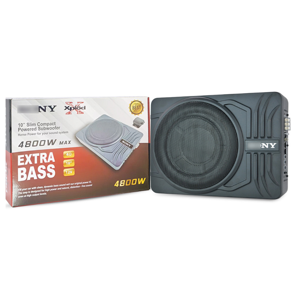 12V High-Power Aluminum Alloy Car Speaker Under-Seat Audio Modification 10inch Xiao Gangbao Ultra-Thin Subwoofer