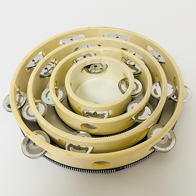 Tambourine Orff Musical Instrument Single Row Tambourine Performance Hand Drum Kindergarten Teacher Dance Teaching Aware Wooden Tambourine