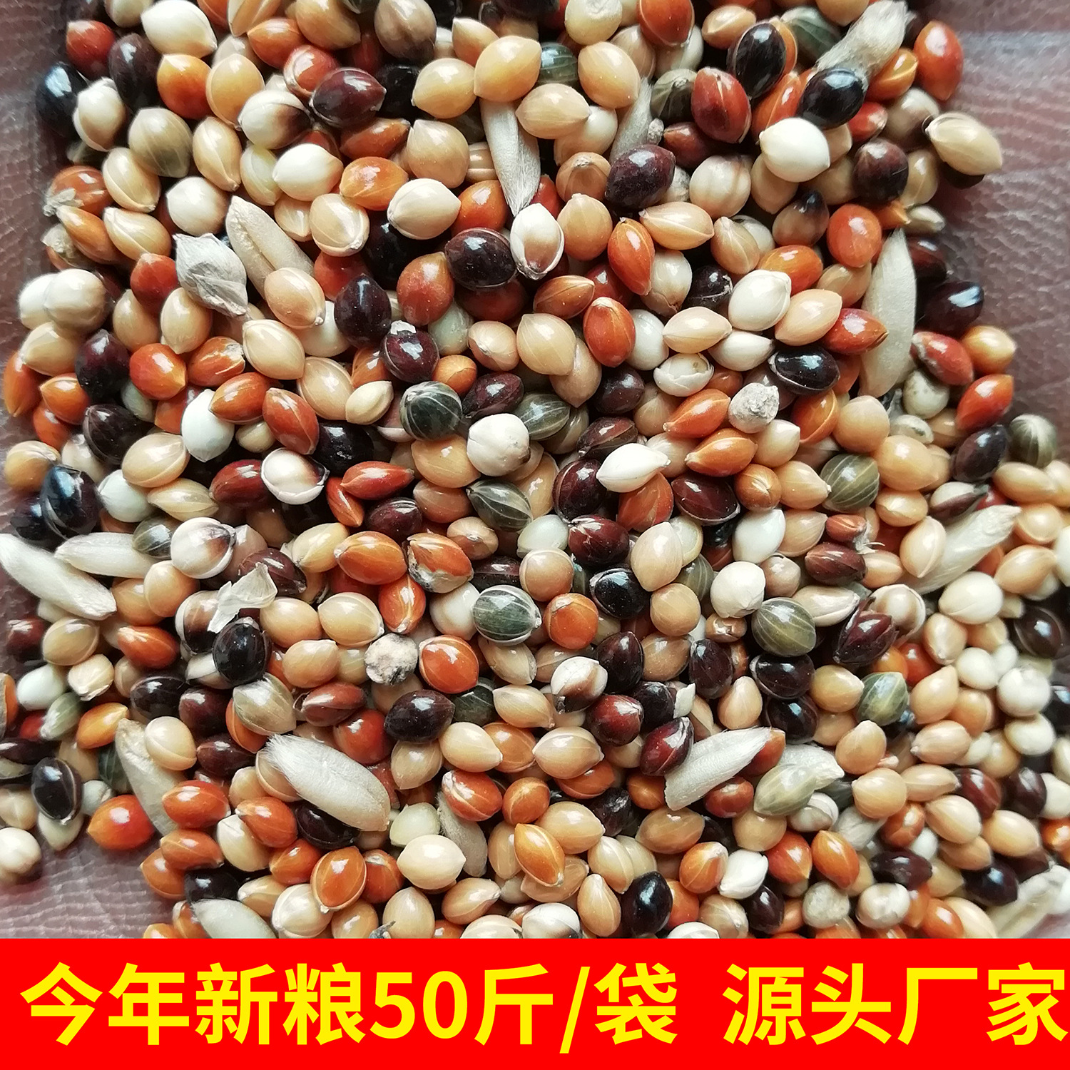 Смешанный корм для птиц из пятицветного проса 25 кг, корм для попугаев