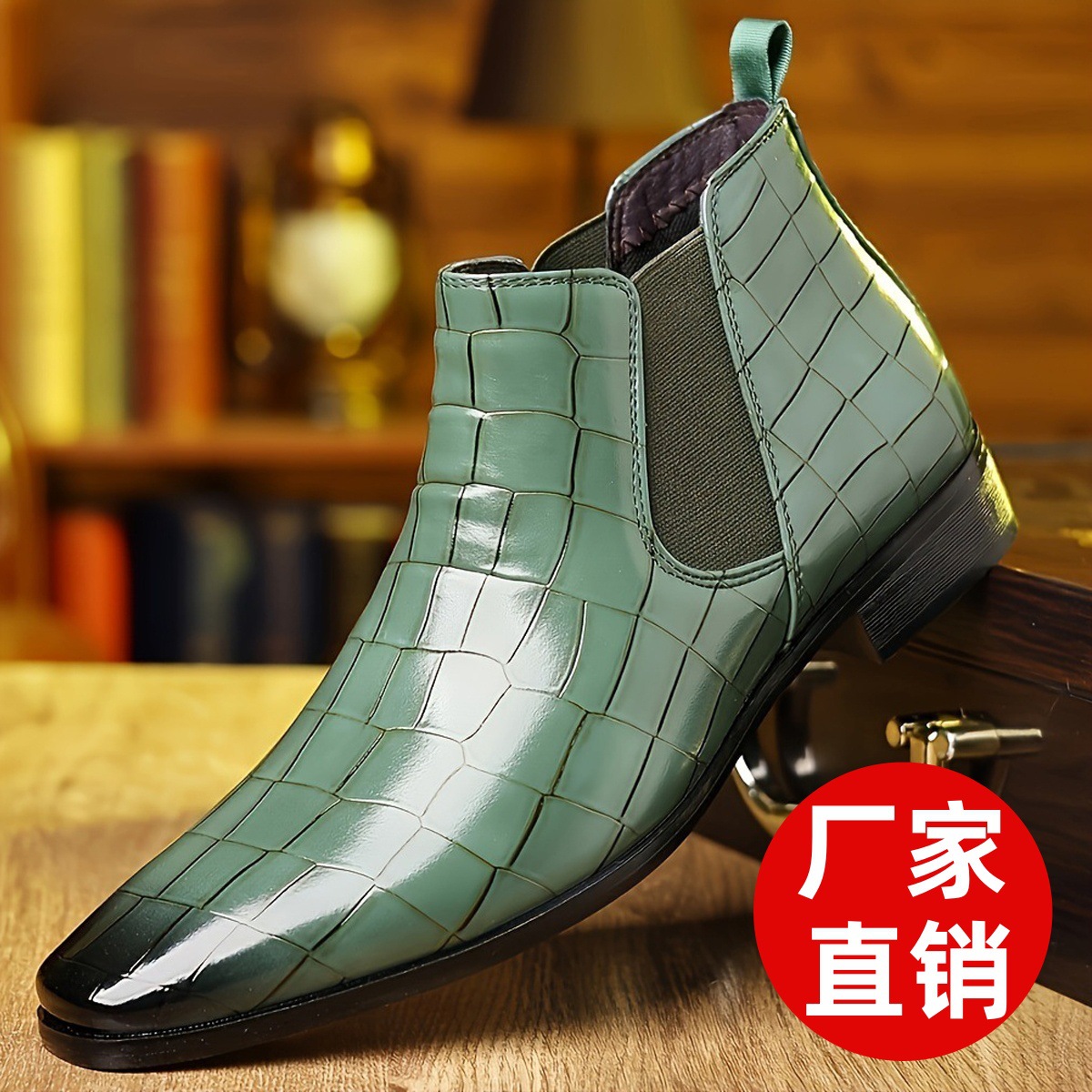 Popular Foreign Trade Cross-Border Large Size 47-48 Amazon Xiyin Leather Shoes Men's Business Formal Leather Shoes Short Boots