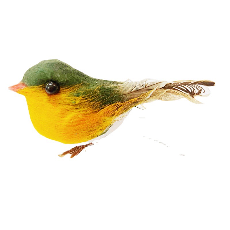 Mini Simulated Feather Flower Bird Robin Bird Gardening Decoration Bird Foot Standing Model Amazon Hot Sale