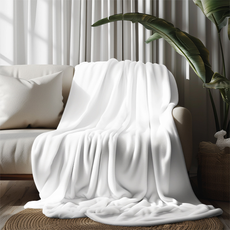 Cross-Border Dropshipping Fleece-Lined Warm Home Sofa Cover Office Thickened Fleece Printed Nap Flannel Blanket Customization