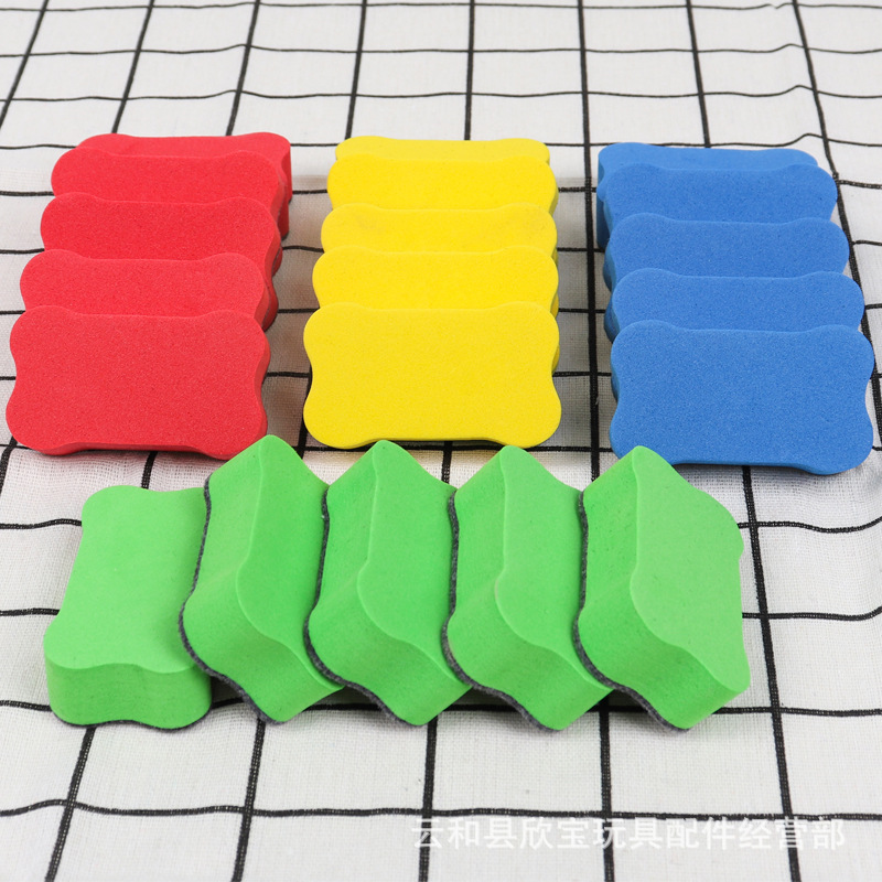 Factory wholesale EVA felt cloth non-magnetic trumpet bone whiteboard eraser children's teaching stationery accessories blackboard eraser