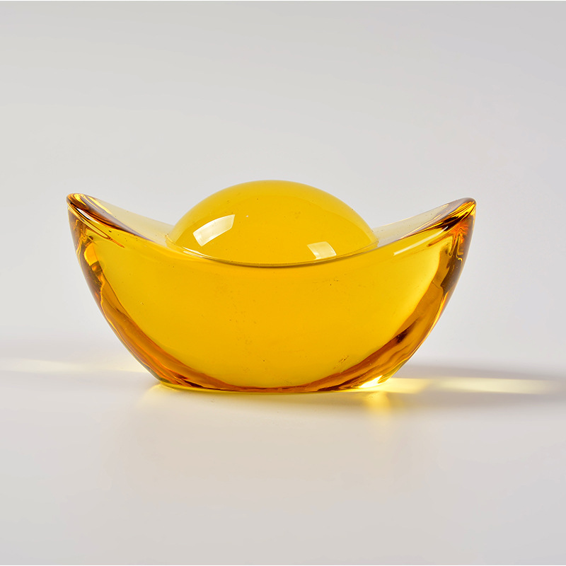 Chinese-Style Glazed Ingots Are Paired with Home Decorations to Attract Wealth, Auspicious Gifts, and Are Offered as Offerings to Manza Yellow Crystal Ingots