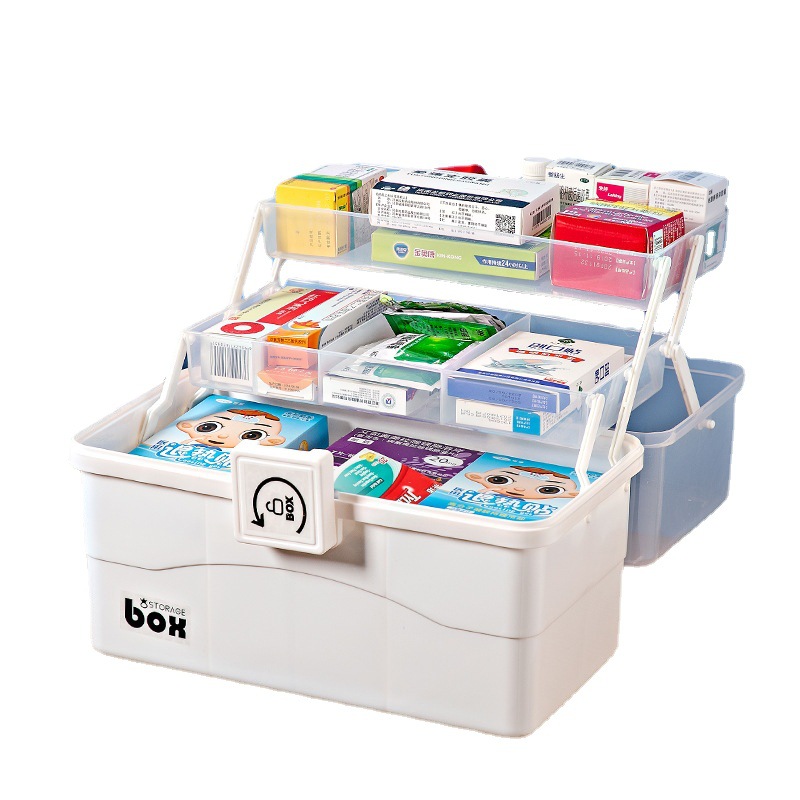 Medicine Box Medicine Box Household Medicine Storage Box Household Small Medical First Aid Box Large Capacity Storage Box Artifact