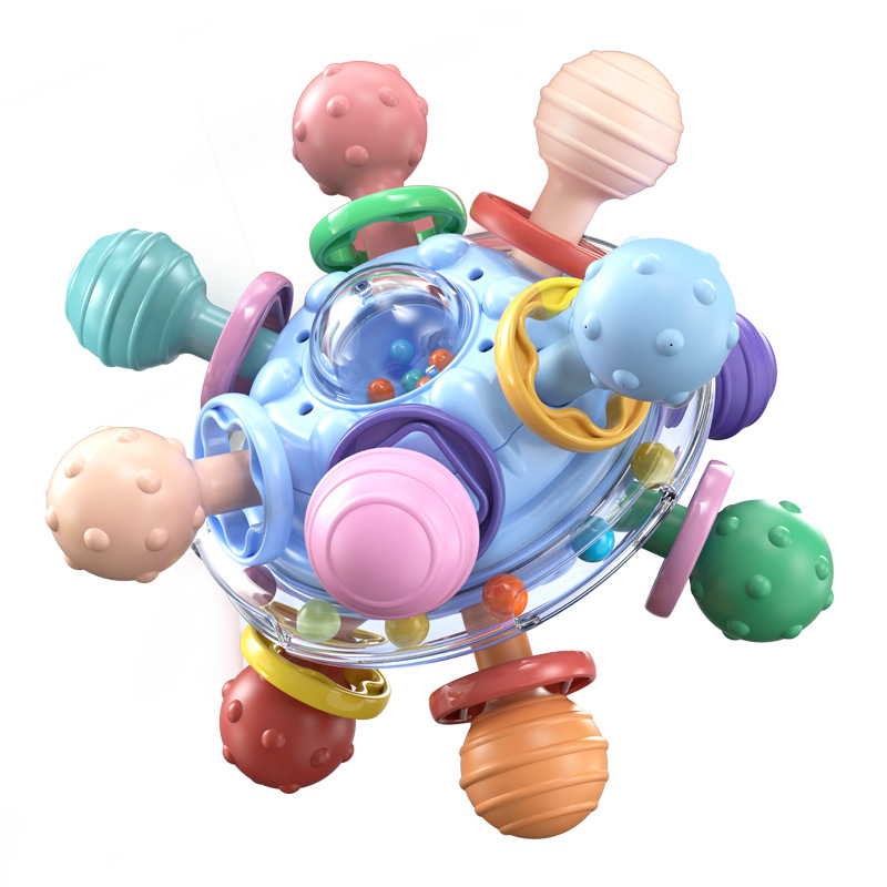 Baby Toys 0-1 Years Old Puzzle Early Education Baby Grinding Glue Manhattan Hand Grasp Ball Grasp Training Rattle Cross Border