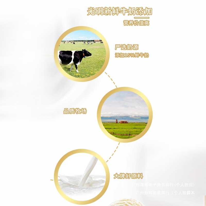 Classic Milk Brick Ice Cream Vanilla Coconut Flavor Fresh Milk Ice Cream Wholesale 24 Boxes