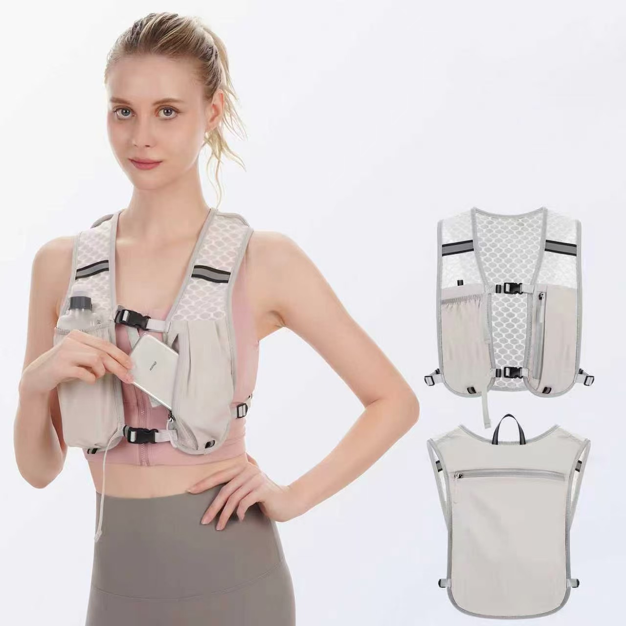 Running Mobile Phone Bag, Outdoor Mountaineering Vest, Cycling and Hiking Storage Backpack, Water Bottle Bag, Lightweight Sports Bag