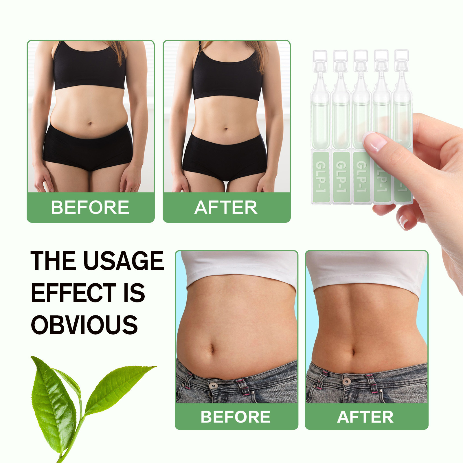 Cross-Border Unlabeled Glp-1 Body Care Drops Firming and Slimming Belly Body Shaping Oral Solution