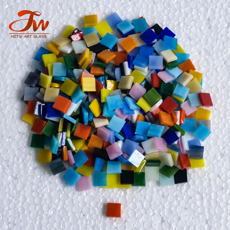 Square prismatic triangle rectangle colored glass mosaic Mica glass mosaic suit mosaic