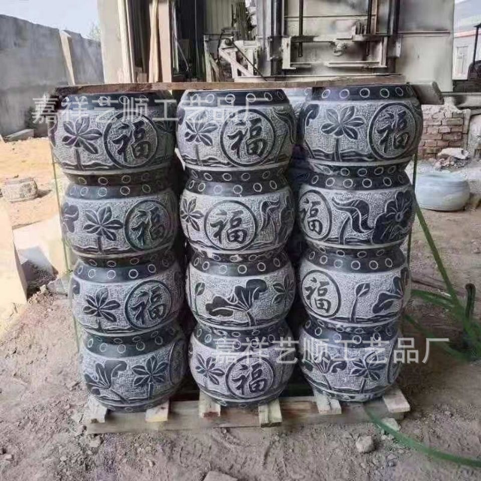 石雕青石柱顶石 底座石墩子 垫基石石墩柱皮圆墩空心石柱础柱墩石