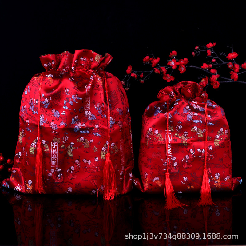 Zichun Bag, Wedding Bucket Bag, Sun Bandai Bride's Handbag, First Generation, Red Dates, Peanuts, Longan and Lotus Seeds