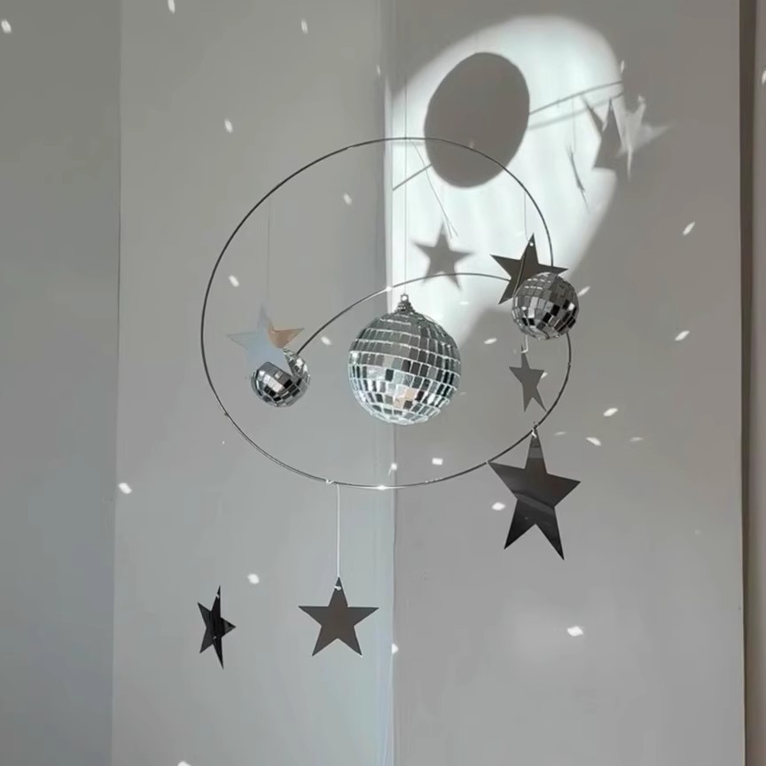 Star Night Sky Reflective Hanging Handmade DIY Material Bag Gift Sunny Catcher Disco Planet Balance Hanging Ornament