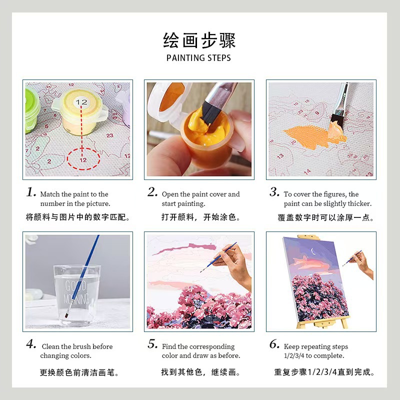Digital Oil Painting Original Factory Can Be Cross-Border Labeled on Major Domestic E-Commerce Platforms. Welcome to the Factory for Negotiation