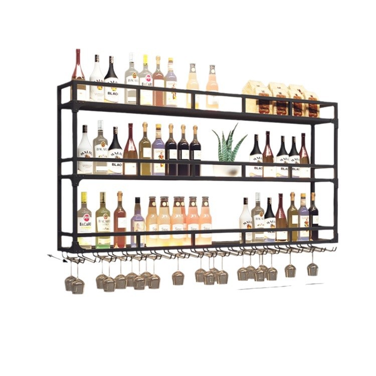 Wine Rack Wall-mounted Bar Wine Display Rack Inverted Wine Glass Rack Wall Storage Rack Popular Wine Rack Wine Cabinet Wall-mounted