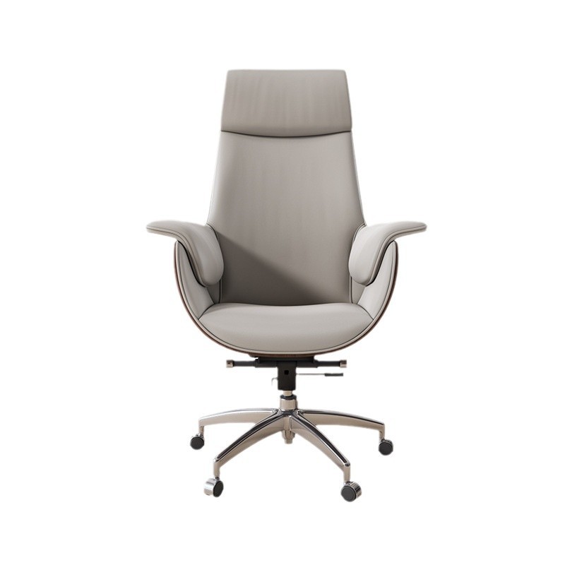 Boss Chair Office Computer Chair Leather Business Simple Comfortable Swivel Chair Cowhide High-end Light Luxury Office Chair Class Front Chair