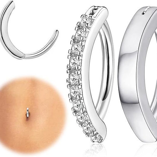 European and American navel ring suit simple classic puncture jewelry combination round inlaid zircon navel ring cross-border wholesale