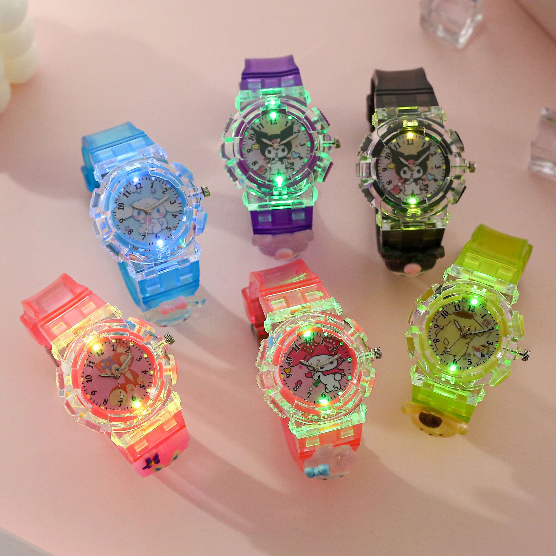 Мультяшные часы Sanrio Kurome светящиеся электронные часы для детей начальной и средней школы цифровые указатели кварцевые часы