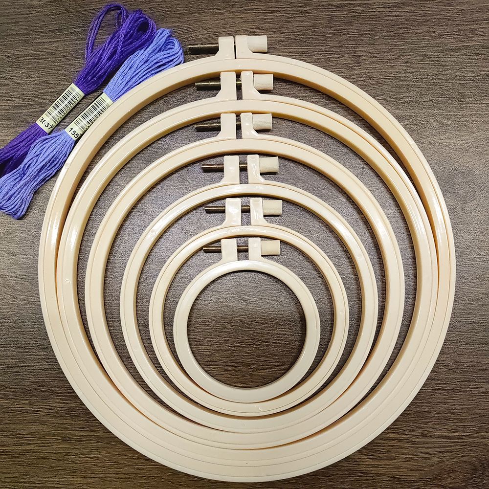 Бамбуковый обруч для вышивки, DIY, регулируемый пластиковый внутренний обруч, оптовая продажа