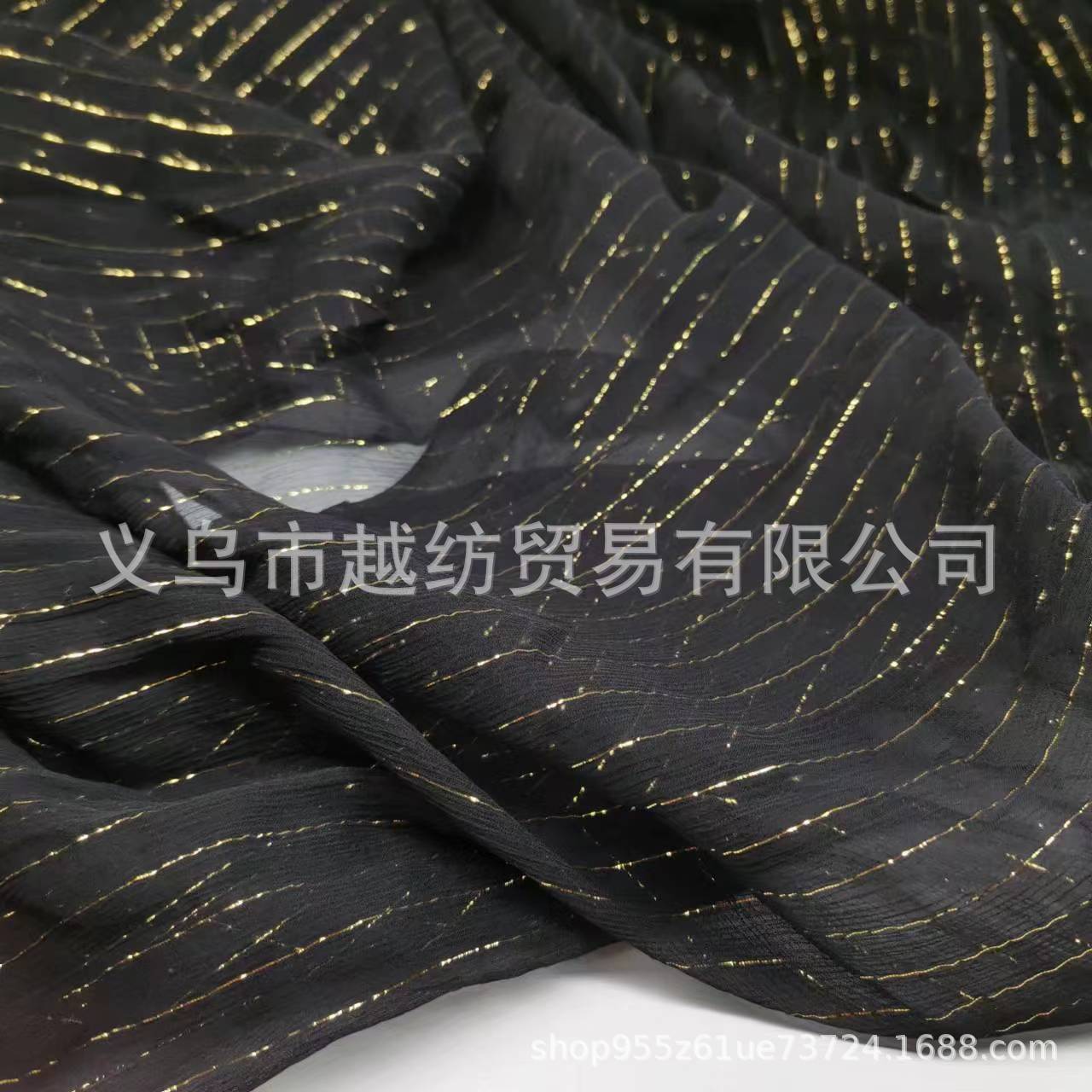 Gold thread crepe fabric narrow cheongsam Chinese clothing DIY skirt fashion silk scarf fabric multi-color optional