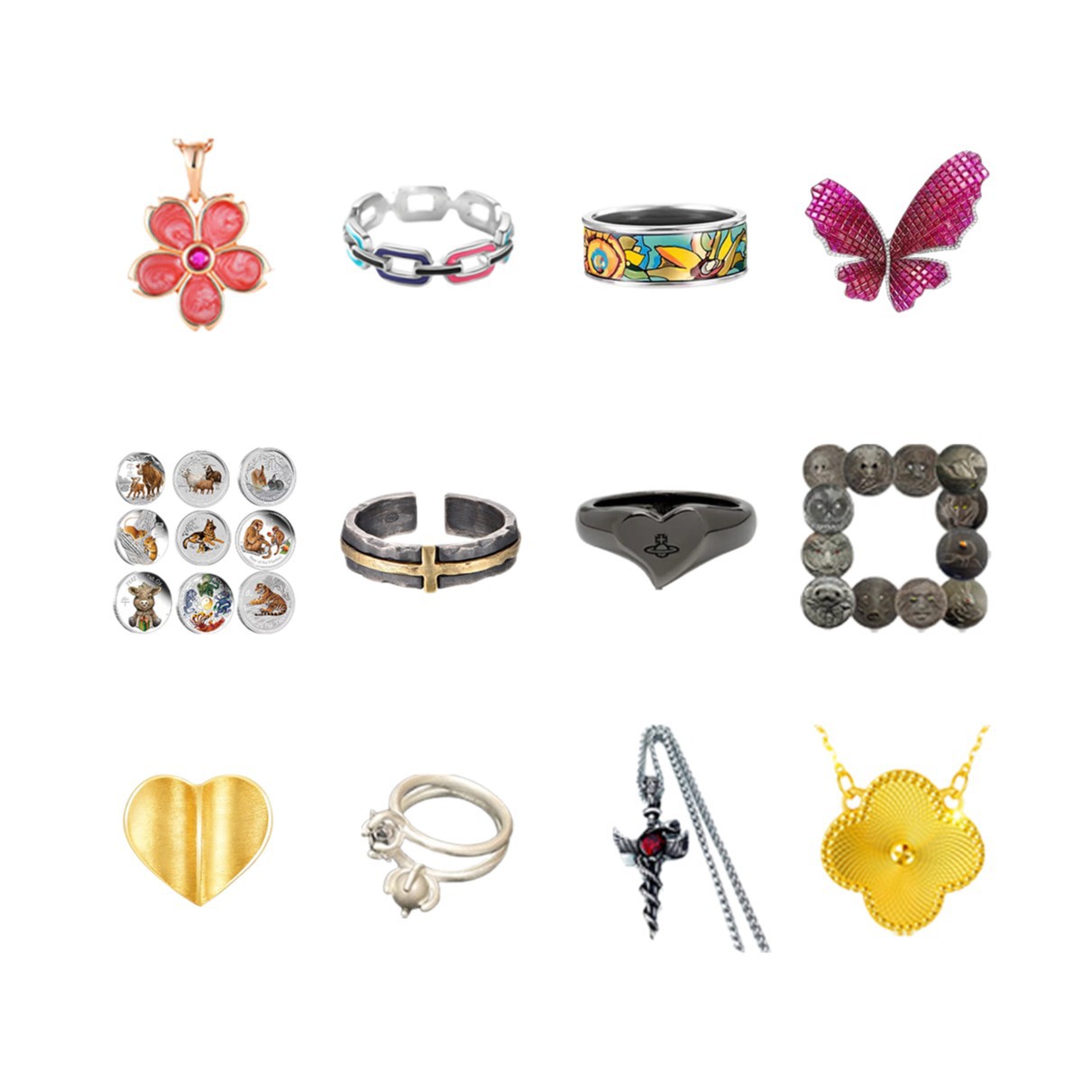 Source Factory Produces Small Batch Orders S925 Silver Ring Necklace Customized Version with Picture and Brand Gold and Silver Jewelry