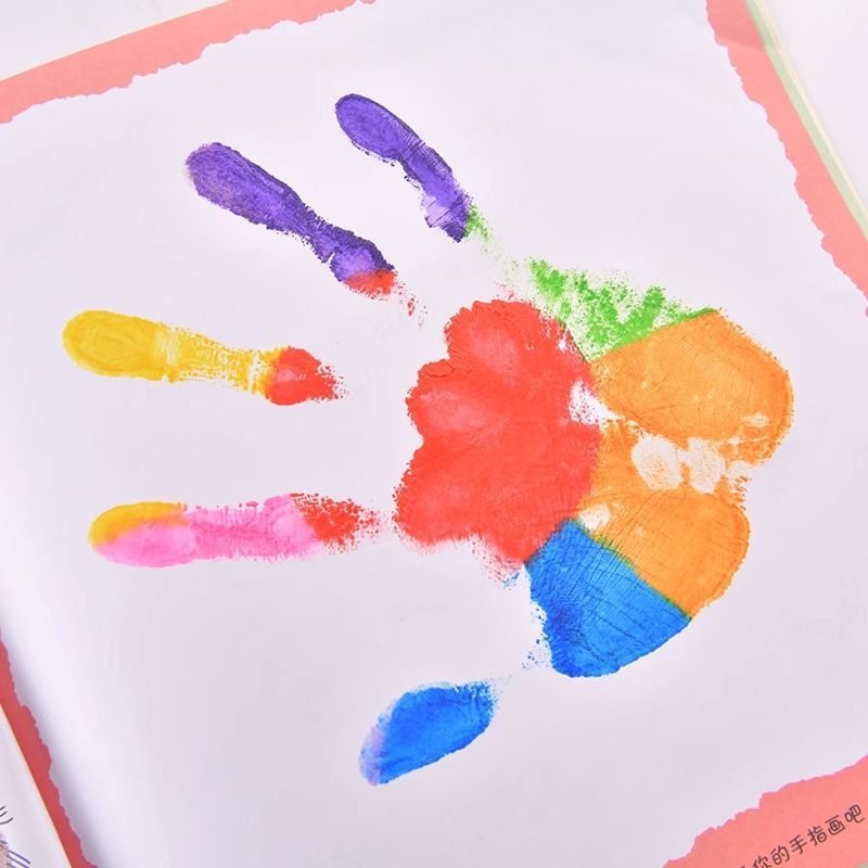 Kindergarten Color Single Color Mud Printing Plate Student Fingerprint Printing Palm Print Mud Plate Single Color Non-Toxic Washable
